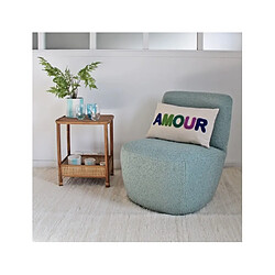 Avis OPJET Fauteuil tissu Fauteuil Eve bouclette bleu clair