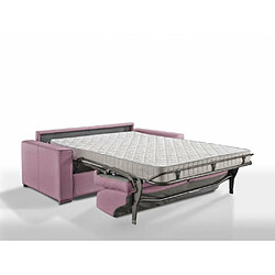 Inside 75 Canapé convertible EXPRESS PREMIUM 120 cm sommier lattes RENATONISI matelas BULTEX velours rose