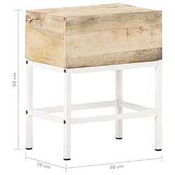 vidaXL Table de chevet 40x30x50 cm Bois de manguier massif pas cher