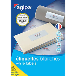 Etiquettes opaques multi usages 199,6 x 143,5 mm Agipa 102419 blanches - boite de 200 Etiquettes opaques multi usages 199,6 x 143,5 mm Agipa 102419 blanches - boite de 200 - Blanc - AGIPA