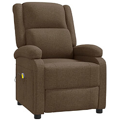 vidaXL Fauteuil de massage Marron Tissu