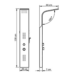 vidaXL Panneau de douche aluminium 20x44x130 cm blanc pas cher