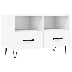 Maison Chic Meuble TV scandinave - Banc TV pour salon Blanc 80x36x50 cm Bois d'ingénierie -MN89919