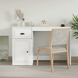 Maison Chic Bureau solide,Table de travail,Bureau d'ordinateur avec tiroir blanc 115x50x75 cm bois d'ingénierie -GKD88285