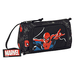 Trousse d'écolier Spiderman Hero Noir (20 x 11 x 8.5 cm)