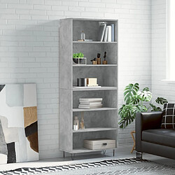 Maison Chic Buffet,Meuble de Rangement,commode pour salon,Cuisine gris béton 69,5x32,5x180 cm bois d'ingénierie -MN20948