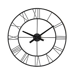 Mes Horloge industrielle ronde 60 cm avec chiffres romains en métal noir