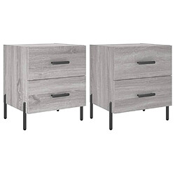 vidaXL Tables de chevet 2 pcs sonoma gris 40x35x47,5 cm