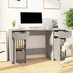 Avis Maison Chic Bureau avec armoire latérale de rangement,Table de travail,Table d'étude Gris béton Bois d'ingénierie -GKD99962