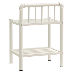 Maison Chic Table de chevet,Table de Nuit,Meuble de Rangement Blanc/transparent 45x34,5x62,5cm Métal et verre pas cher