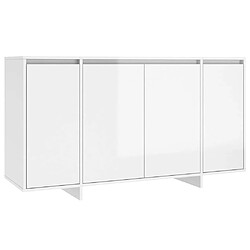 Maison Chic Buffet,Meuble de Rangement,commode pour salon,Cuisine blanc brillant 135x41x75 cm bois d'ingénierie -MN75768