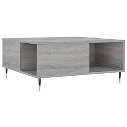 vidaXL Table basse sonoma gris 80x80x36,5 cm bois d'ingénierie