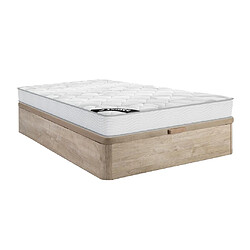 Vente-Unique Ensemble 160 x 200 cm sommier coffre naturel clair + matelas ressorts ensachés ép.20cm - SONGE de YSMÉE