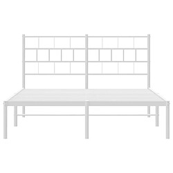 Maison Chic Lit adulte - Cadre de lit métal avec tête de lit pour chambre blanc 140x190 cm -MN19571 pas cher