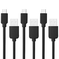 Wewoo Câble pour Samsung Galaxy, Huawei, Xiaomi, LG, HTC et autres smartphone 3 PCS 1 m haute vitesse Micro USB vers USB Data Sync de recharge Kits,