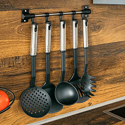 Avis HI Ensemble d'ustensiles de cuisine 6 pcs Noir et argenté