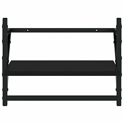 Maison Chic Lot de 2 Étagères murales,Étagère Rangement flottate avec barres noir 40x25x30 cm -MN28206 pas cher