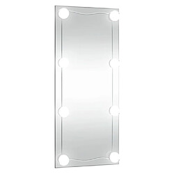 Maison Chic Miroir mural avec lumières LED | Miroir Décoration pour Maison Salle de Bain 30x80 cm verre rectangulaire -GKD92378