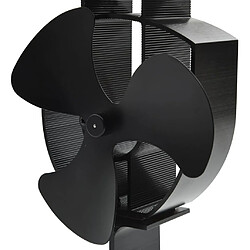 Acheter vidaXL Ventilateur de poêle alimenté par chaleur 3 pales Noir