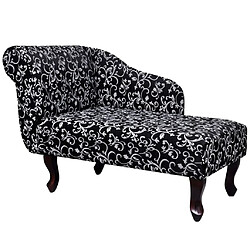 vidaXL Chaise longue Noir et blanc Tissu 