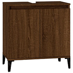 vidaXL Meuble d'évier chêne marron 58x33x60 cm bois d'ingénierie