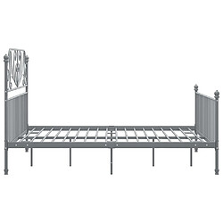 Avis vidaXL Cadre de lit sans matelas gris métal 140x200 cm