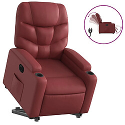 Maison Chic Fauteuil Relax pour salon, Fauteuil inclinable électrique rouge bordeaux similicuir -GKD96386