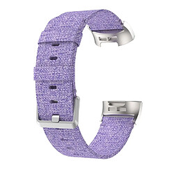 Wewoo Bracelet montre en nylon tissé à la vanille pour Fitbit Charge 3 (violet clair)