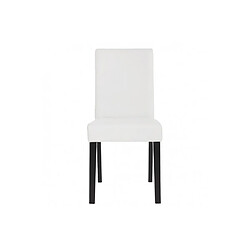 Avis Decoshop26 Lot de 4 chaises de salle à manger synthétique blanc mat pieds foncés CDS04137