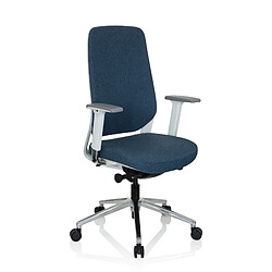 Chaise de bureau / chaise pivotante CHIARO T4 WHITE tissu bleu hjh OFFICE