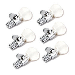 6pcs Chrome 5ème Chaîne Tuners Banjo Clés Accs De Remplacement Avec Bouton Perle 5ème accordeur banjo