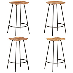 vidaXL Tabourets de bar lot de 4 bois d'acacia solide