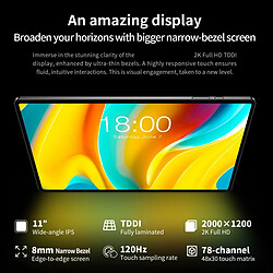 Tablette Tactile 11 Pouces 16GB+256GB Android 13 Octa Core 4G LTE Dual SIM Design Élégant et Performant YONIS pas cher