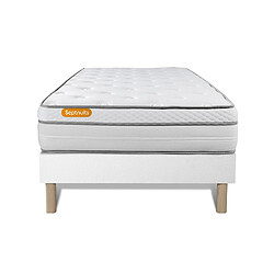 Septnuits Ensemble Memo Luxe 90 x 190 cm Matelas + sommier 90x190 Memo Luxe Ressorts ensachés + mémoire de forme 5 zones de confort MAXI épaisseur