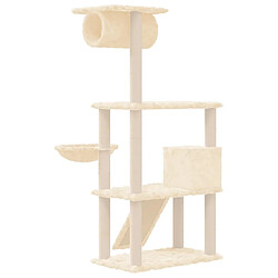 Arbre à chat avec griffoirs,niche pour chat en sisal Crème 131 cm -MN13742 pas cher