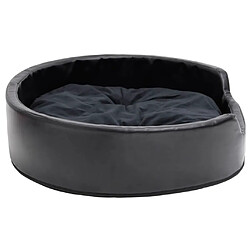 Avis vidaXL Lit pour chiens Noir 79x70x19 cm Peluche et similicuir