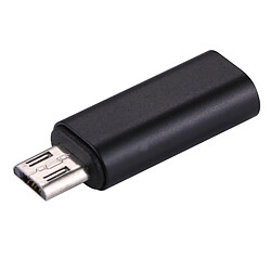 Wewoo Adaptateur noir pour Samsung / Huawei / Xiaomi / Meizu / LG / HTC et autres smartphones Lightning femelle à micro-usb mâle de coquille métallique,