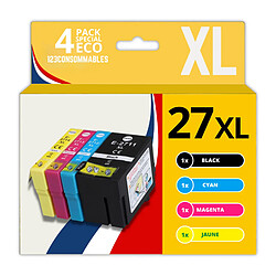 123CONSOMMABLES - 27XL Cartouches d'encre compatible avec Epson 27 27 XL pour Epson WF 3620 WF 7720 WF 3640 WF 7715 WF 7710 WF 7620 WF 7610 WF 7210 WF 7110 