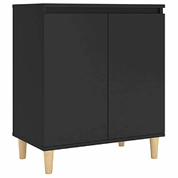 Maison Chic Buffet,Meuble de Rangement,commode pour salon,Cuisine avec pieds en bois massif Noir 60x35x70 cm Aggloméré -MN23328