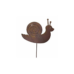 L'Héritier Du Temps Escargot à Piquer Décoration de Jardin Ombre Silhouette en Métal Marron 0,5x31x39cm 