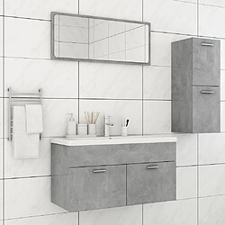 vidaXL Ensemble de meubles de salle de bain Gris béton Aggloméré