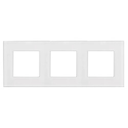 Triple cadre en verre - Maclean MCE731W - Panneau 228x86mm pour prise de courant murale - modulaire - encastrable – blanc