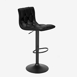 Superstool Tabouret de bar et cuisine rembourré noir design Chesterfield Honolulu Black Edition 