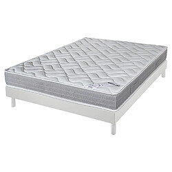 Ebac Matelas + sommier 160x200 Mousse - Maryland - Soutien ferme - Sommier démonté - Blanc