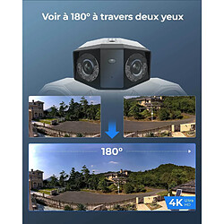 Reolink Caméra de Sécurité 8MP PoE Projecteur filaire,Double Objectif,Panorama à 180°,Détection intelligente