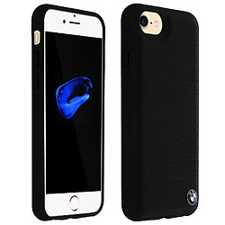 Coque iPhone 7/8 Coque Protection BMW Cuir véritable Bumper Silicone Gel Noir 