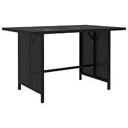 vidaXL Table à manger de jardin Noir 110x70x65 cm Résine tressée 