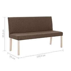 vidaXL Banc 139,5 cm Marron Polyester pas cher