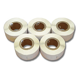 5x Rouleau d'étiquettes vhbw 12x50mm pour Dymo LabelWriter 310, 310 II, 320, 320 II, 330, 330 II comme 99017.