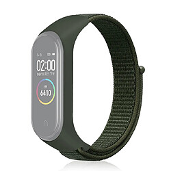 Wewoo Bracelet pour montre connectée de tissé en nylon de Smartwatch Xiaomi Mi Band 3/4 vert armée